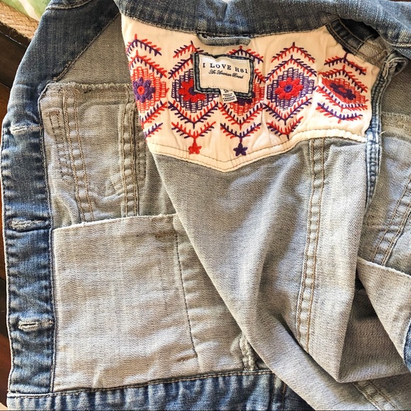Gently Used I Love Hs1 Cropped Denim Vest - Picture 8 of 8